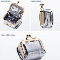 Caja joyero de cuero con broche para pendientes, collares y monedero