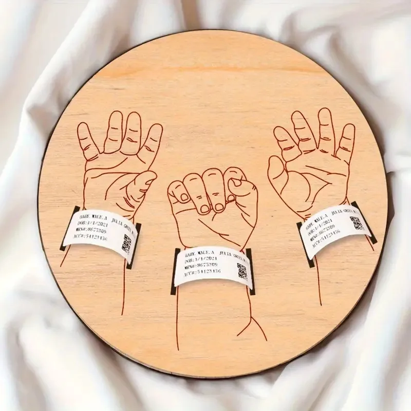Pulseras de madera para recién nacido - Placas conmemorativas - imagen 4