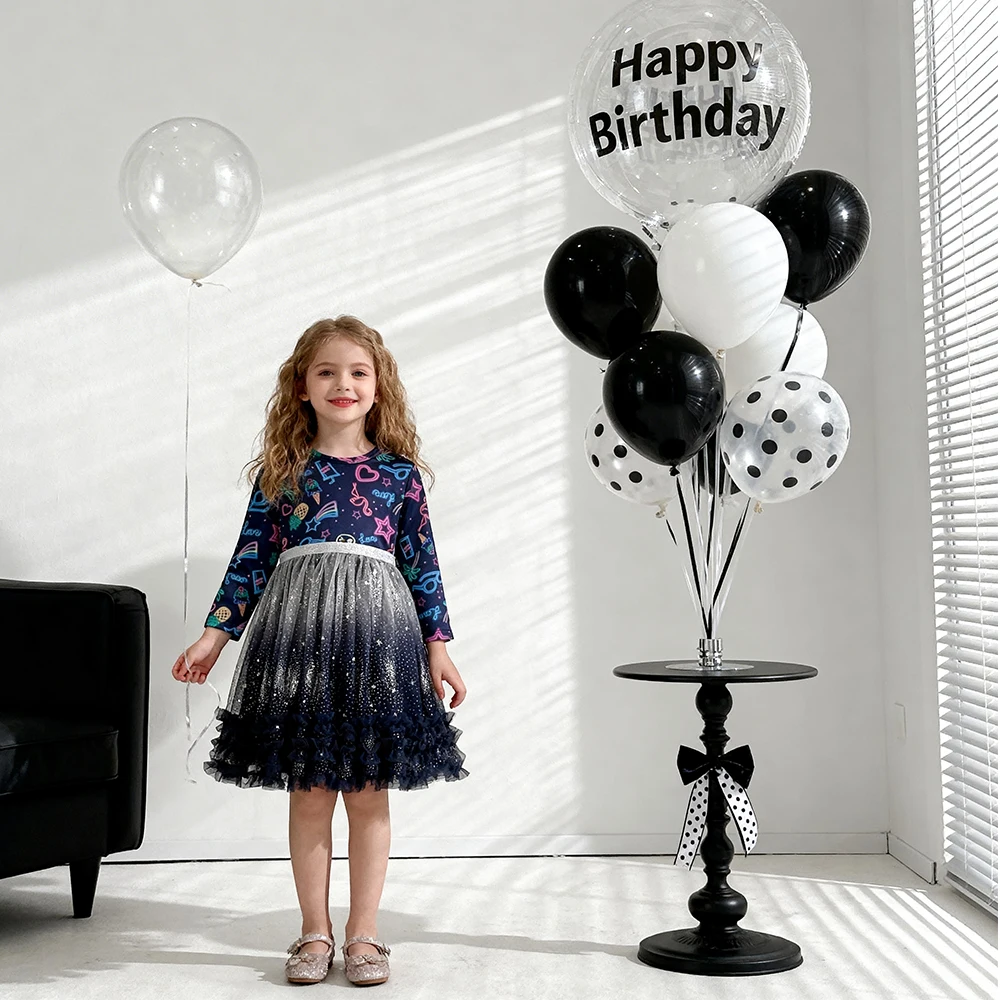 DXTON vestido de princesa para fiesta con manga larga - imagen 2