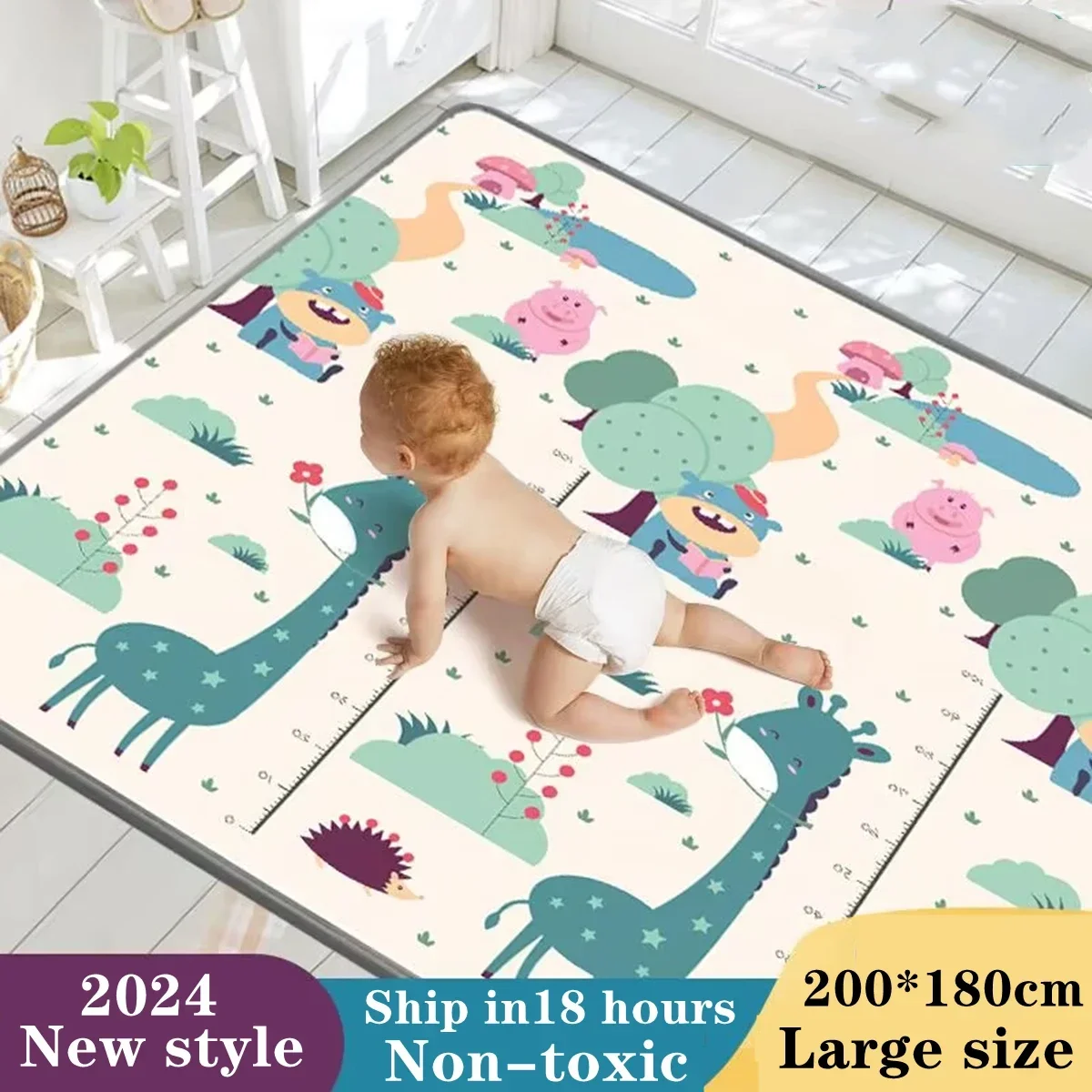Alfombra de juego para bebés plegable gruesa y ecológica - imagen 2