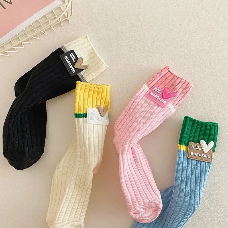 Calcetines escolares algodón suave corazón caramelo niños - imagen 4