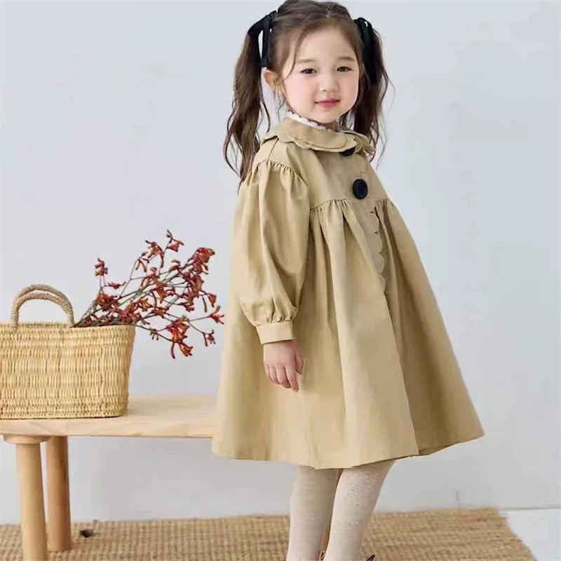 Gabardina ligera con solapa para bebé niña, manga larga - imagen 5