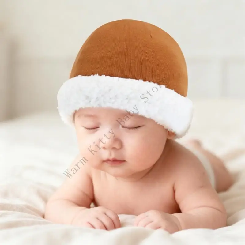 XXFE gorro de lana para bebé con forro borrego cálido invierno - imagen 3
