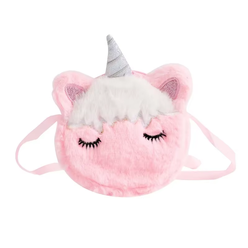 Bolso infantil de felpa con unicornio – Monedero para niños - imagen 2