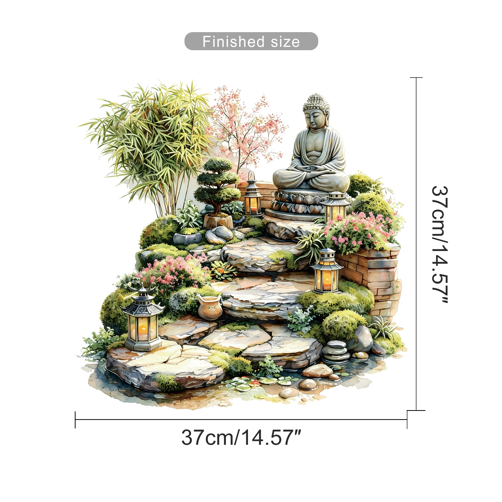 Pegatinas de pared zen desmontables con motivos naturales para hogar - imagen 4