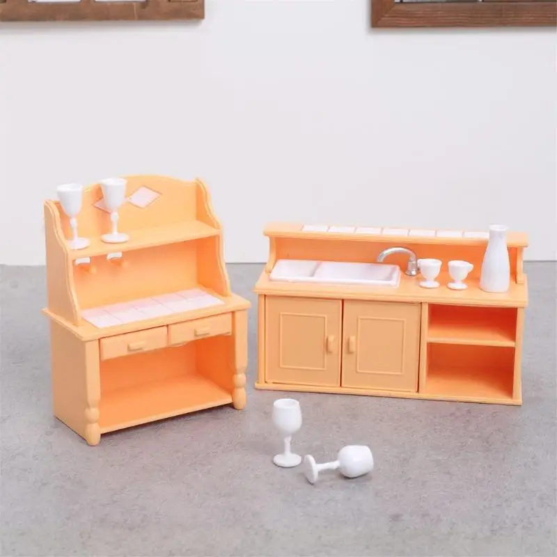 Cocina en miniatura para casa de muñecas con lavavajillas - imagen 4