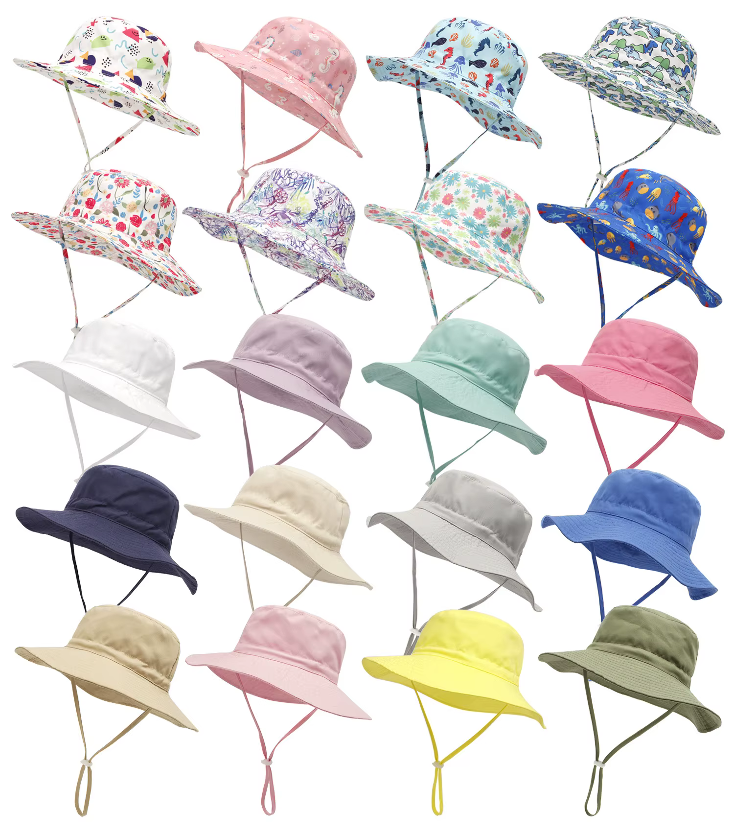 Gorra solar infantil de algodón con protección UV y cordón ajustable