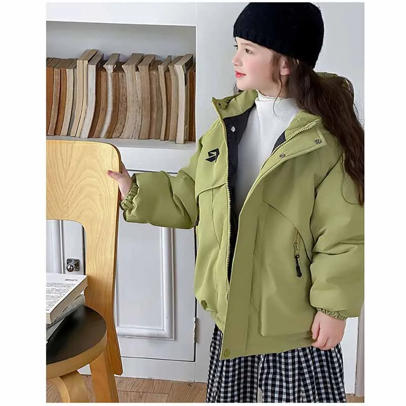 Abrigo infantil con capucha de invierno – Parka cálida acolchada - imagen 4