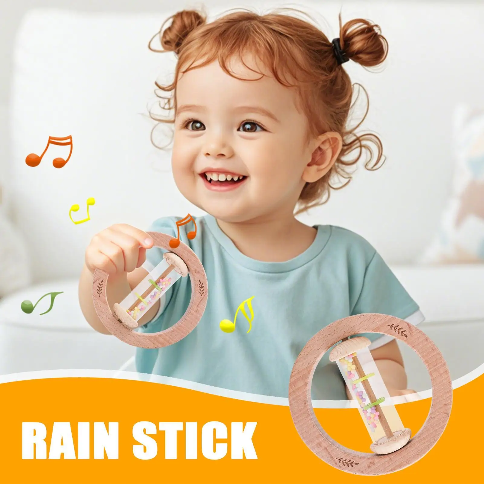 Palo de lluvia musical para bebé con agarre sensorial - imagen 5