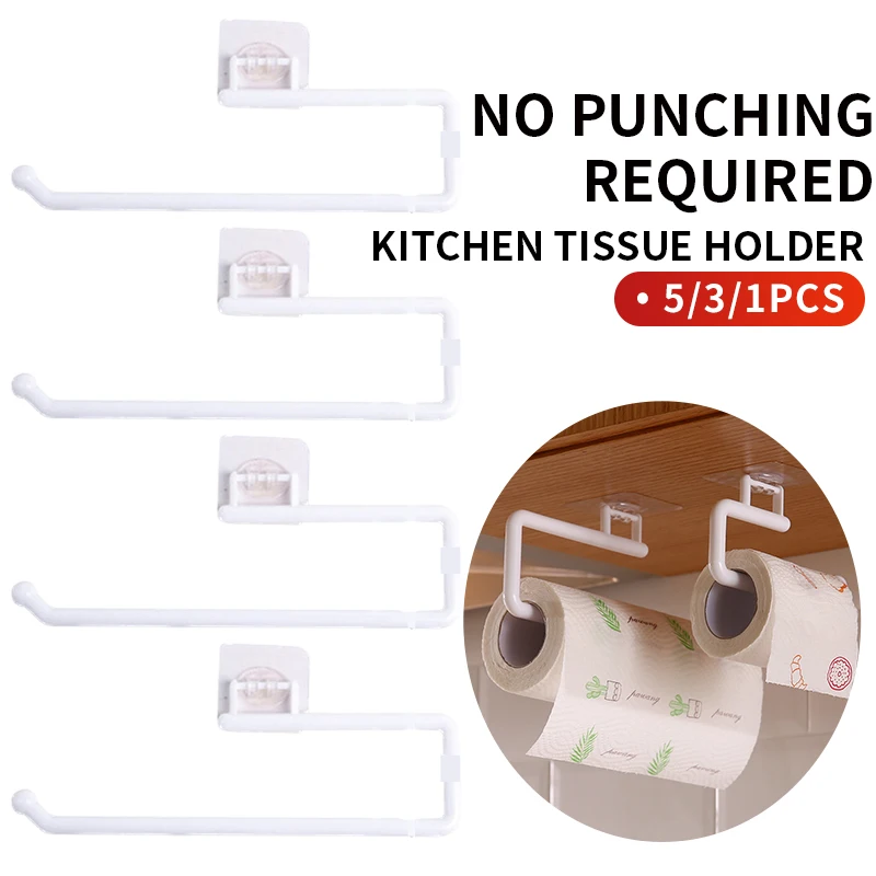 Soporte para pañuelos no perforado cocina con estante colgante
