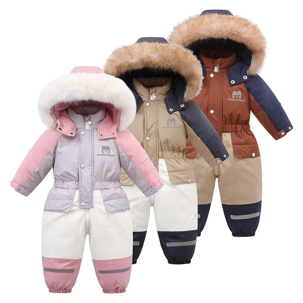 Mono de esquí impermeable con capucha para bebé y niño