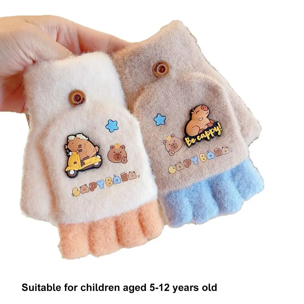 Guantes de invierno tipo manopla punto con tapa capibara - imagen 3