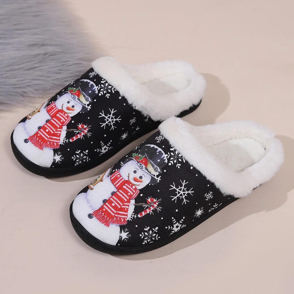 Zapatillas de estar por casa mullidas antideslizantes navideñas unisex - imagen 3