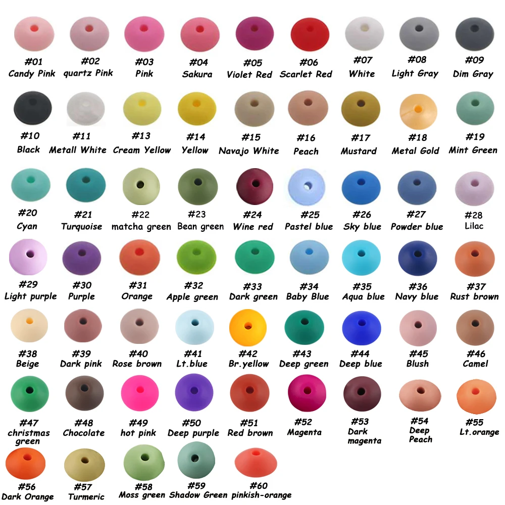 Cuentas de silicona en varios colores