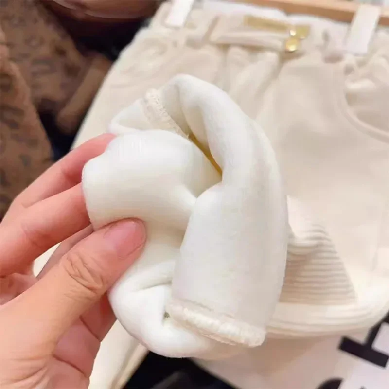 Pantalones de pana cálidos cintura alta para niños - imagen 5