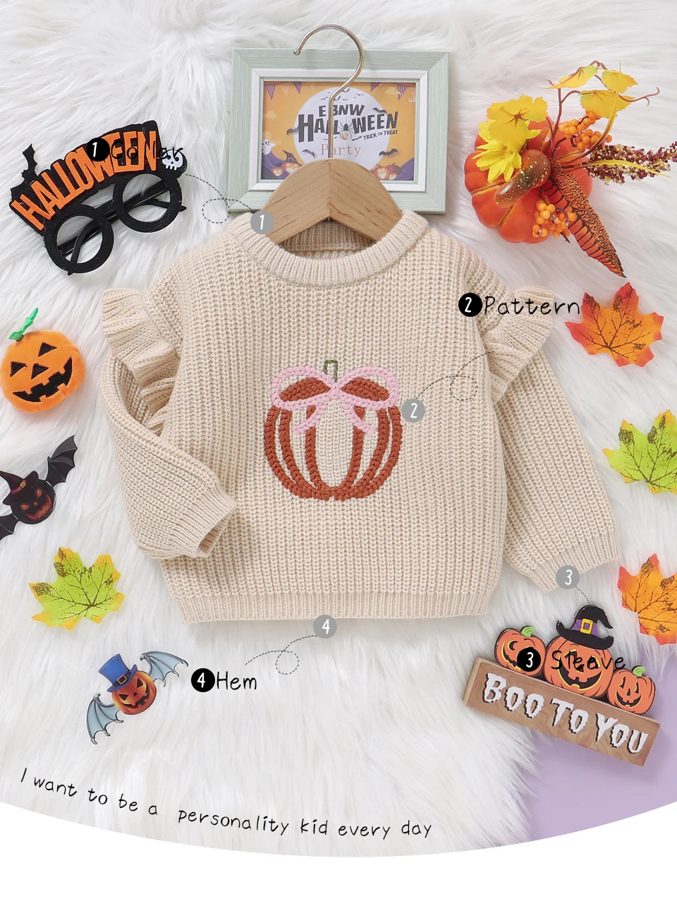 Detalle del jersey de punto para niños