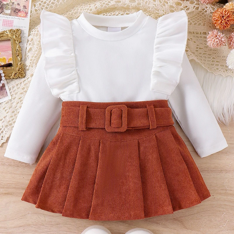 Conjuntos de niñas para primavera-otoño: moda coreana con falda - imagen 3