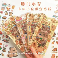 Pegatinas impermeables transparentes de capibara para cuaderno móvil