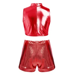 Conjunto baile jazz con lentejuelas para niñas – top y pantalón corto