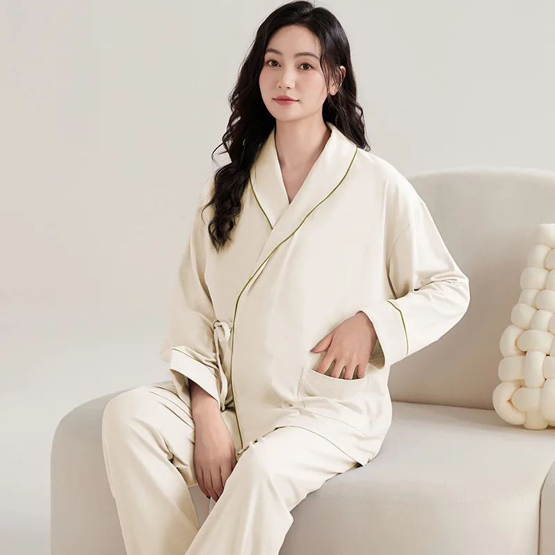 Pijama de lactancia y maternidad de algodón para mujer - imagen 5