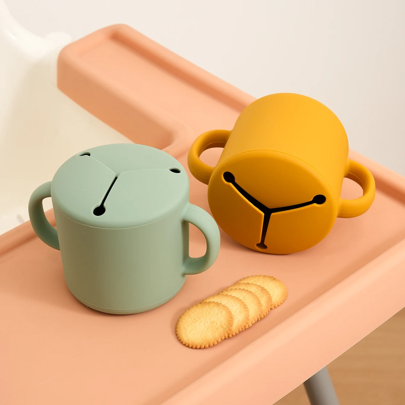 Taza aperitivos bebé silicona – Doble asa segura sin BPA - imagen 4