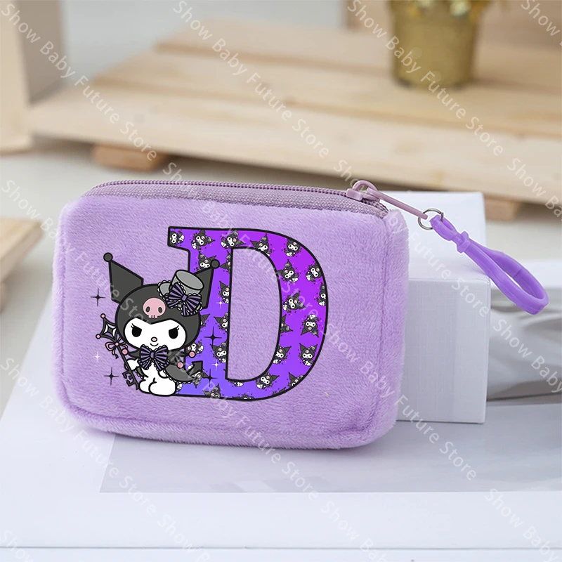 Monedero mini Kuromi para niñas en lona, con letras estilo anime - imagen 4
