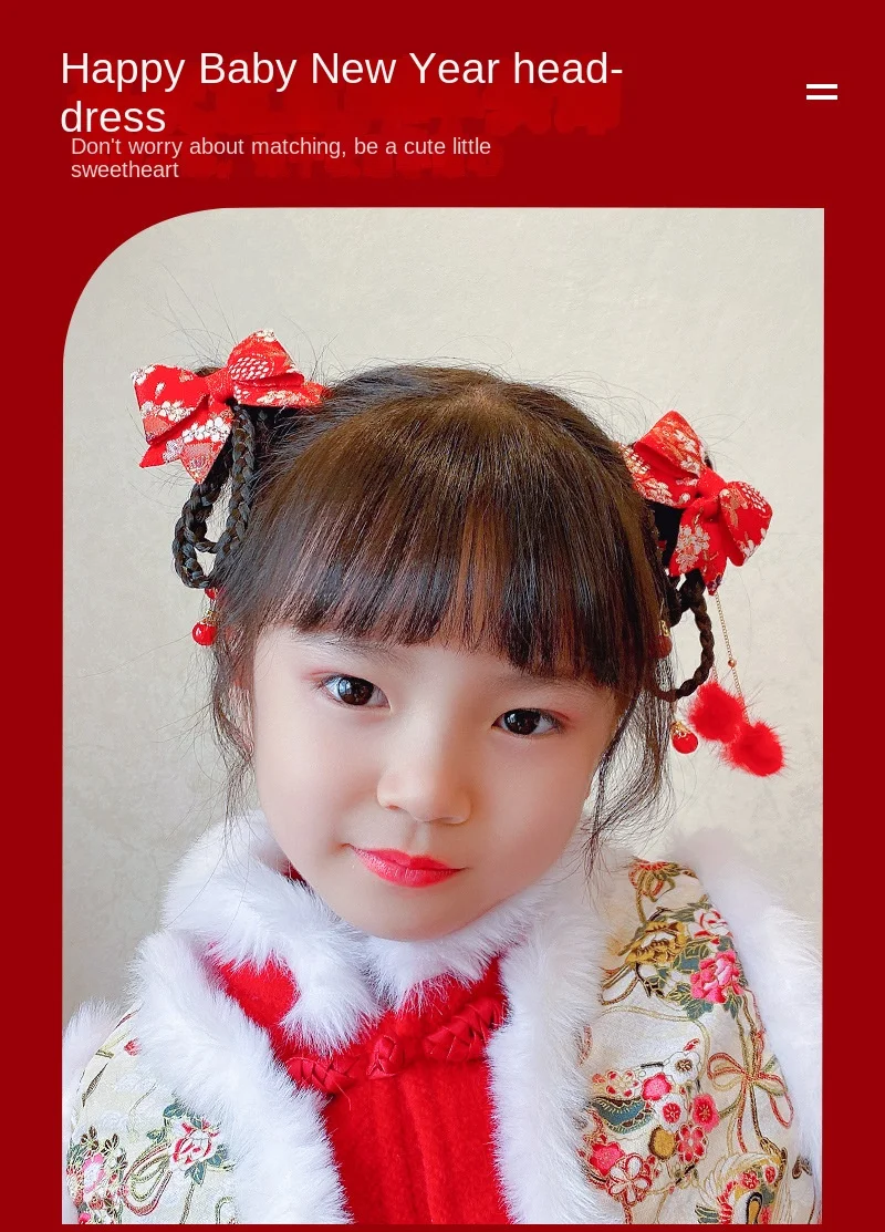 Niña con tocado chino elegante