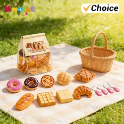 Juego de comida juguete para cocina infantil con pan y pastel