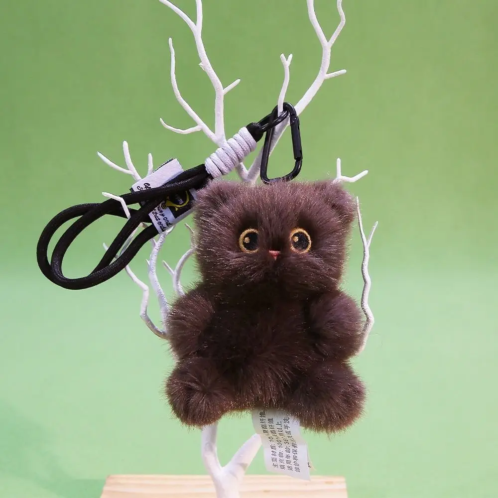 Llavero de peluche de gato suave con textura realista - imagen 2