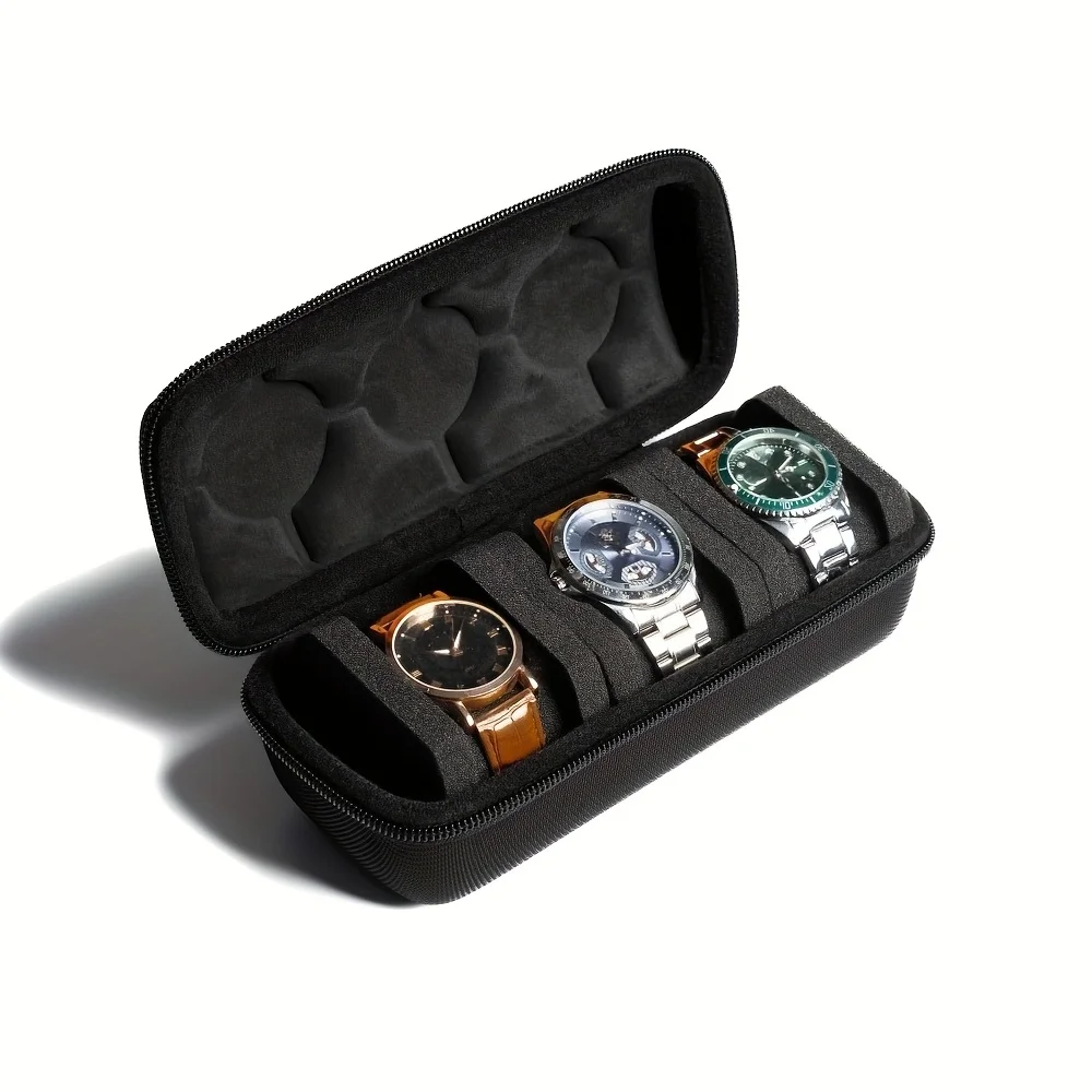 Caja rígida para reloj de viaje con asa y almohadilla de espuma - imagen 2
