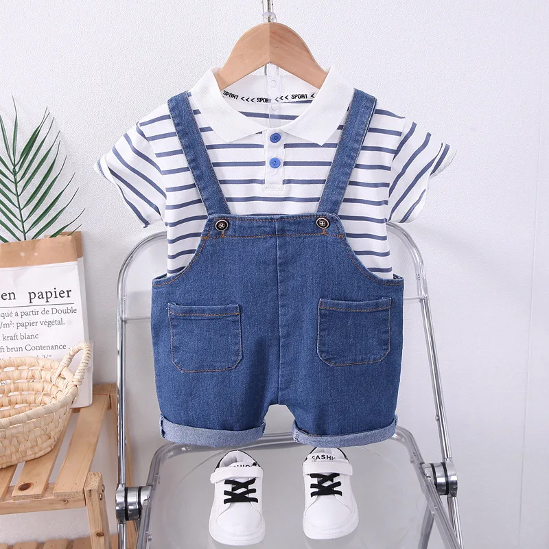 Conjunto de verano para bebé a rayas: camiseta y pantalón corto - imagen 4