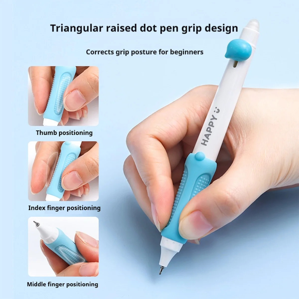 Bolígrafo borrable Languo de gel con agarre y tinta azul y negra - imagen 5