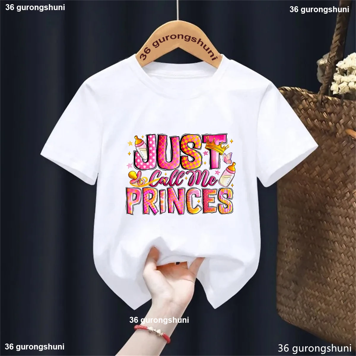 Camiseta manga corta Just Call Me Princes – Estampado kawaii verano para niña - imagen 2