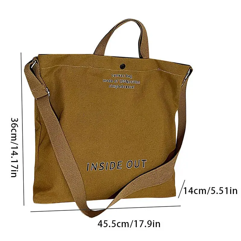 Bolso de lona gran capacidad para mujer, ideal en compras y libros - imagen 5