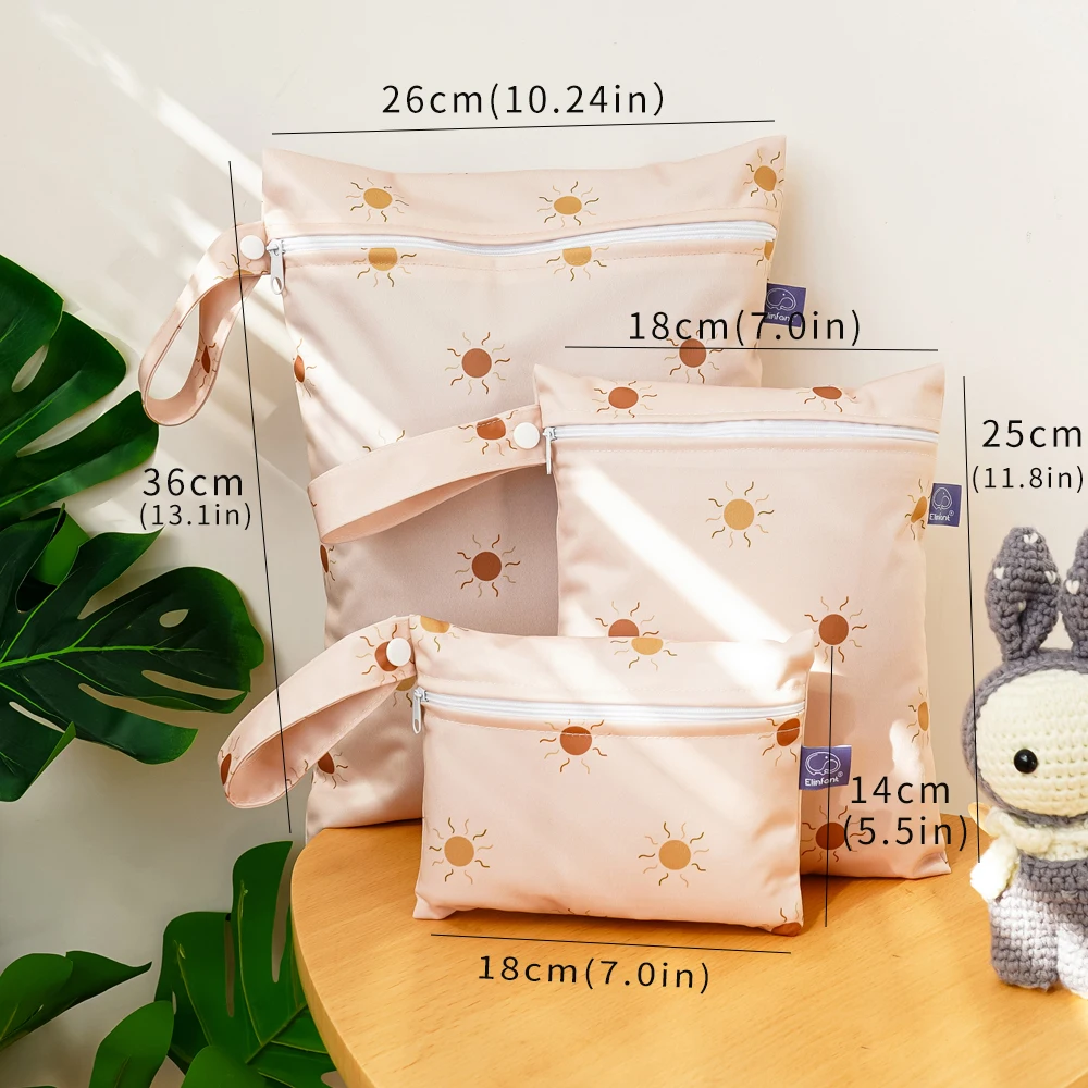 Bolsa de pañales impermeable con diseño colorido