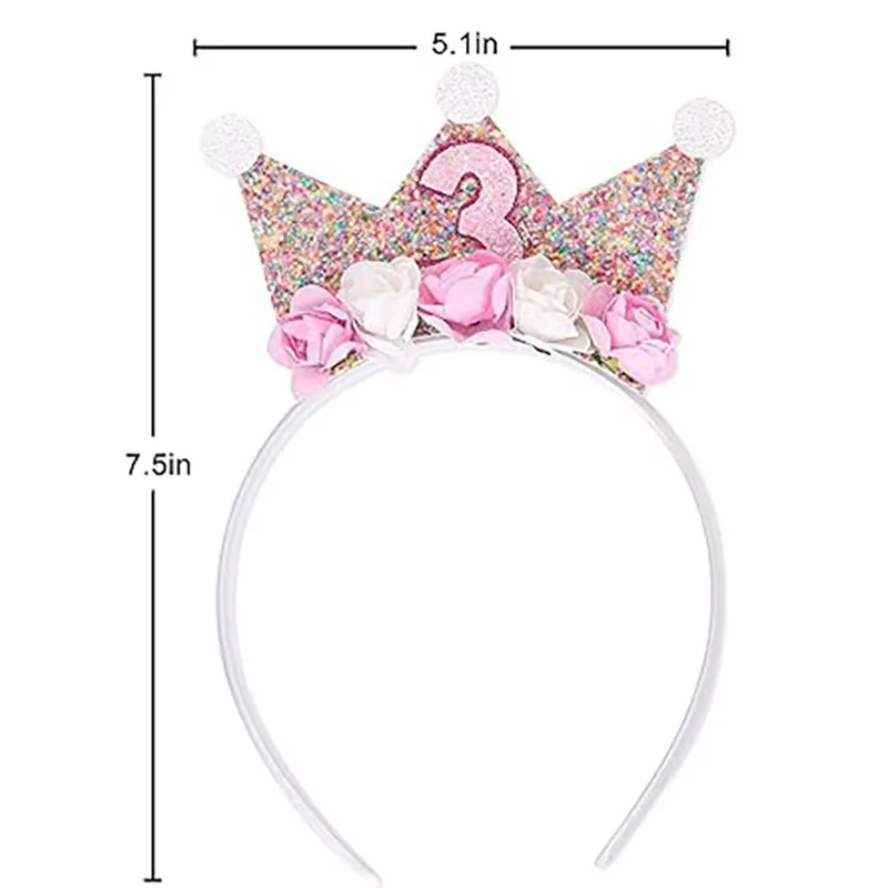 Diadema infantil adjustable con flores de colores