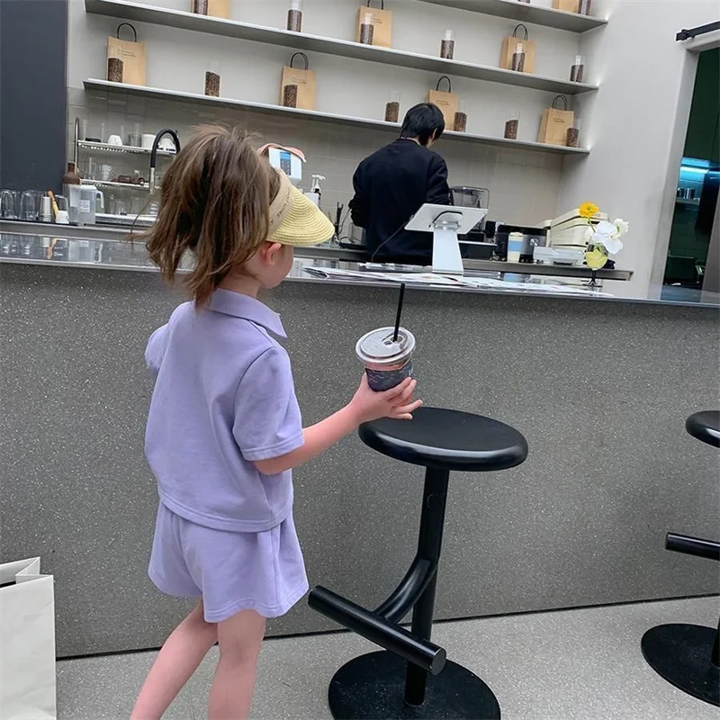Conjunto bebé niña con camiseta de solapa y pantalón casual - imagen 4