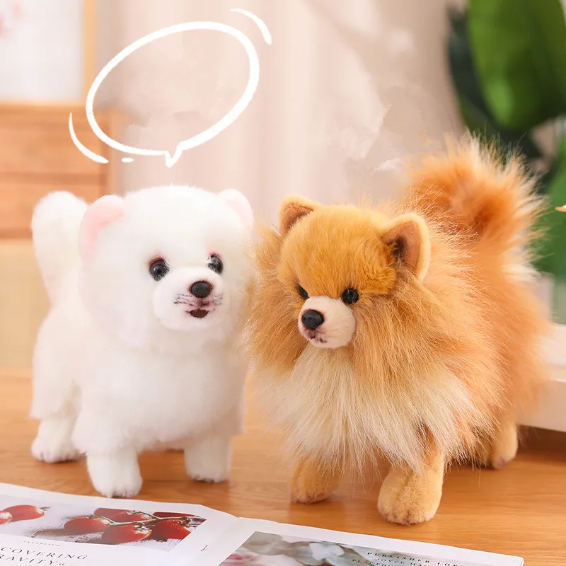 Peluche de perro pomerania realista, suave y bonito para niños - imagen 5