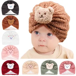 Gorro térmico de invierno para bebé con turbante anudado