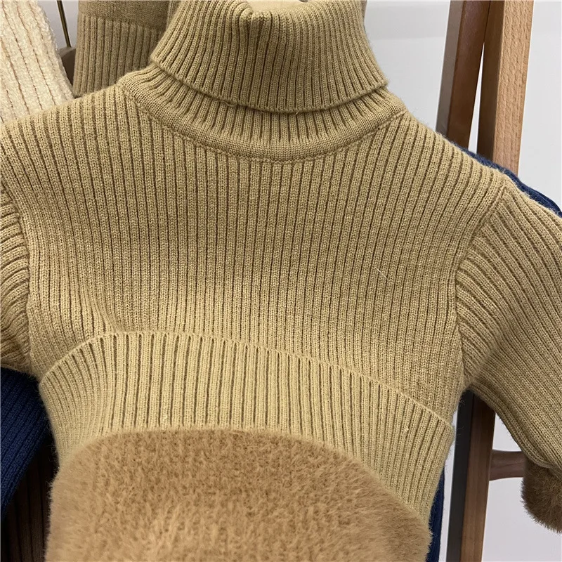 Jersey de cuello alto de terciopelo para bebé, abrigado y suave - imagen 2