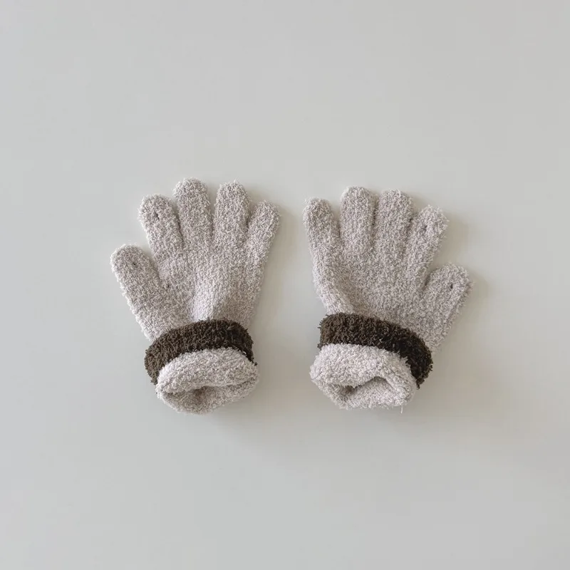 Guantes de invierno para niños y niñas con franjas coloridas y 5 dedos - imagen 2