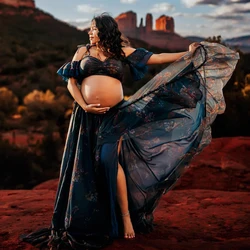 Vestido de maternidad bohemio floral para fotos embarazo