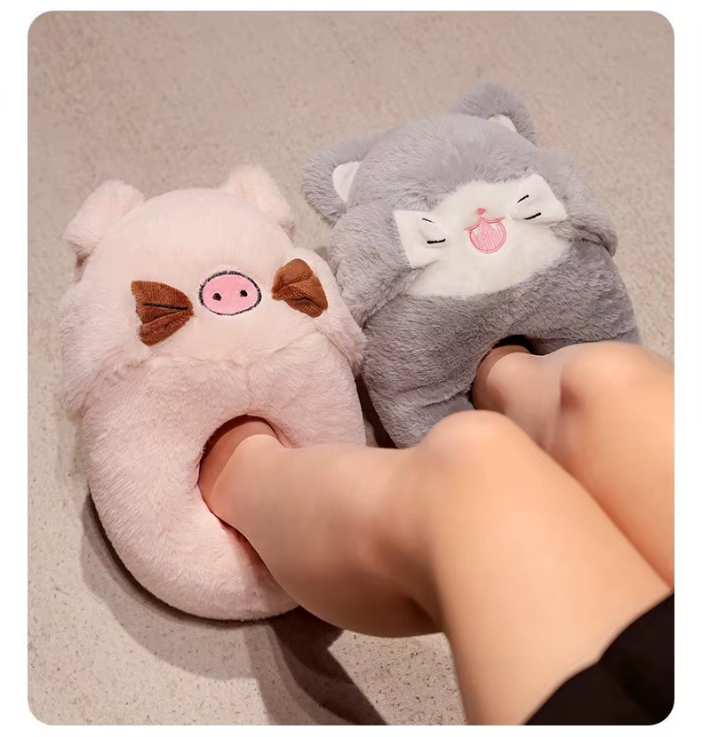 Uso diario de las pantuflas de piel sintética suave