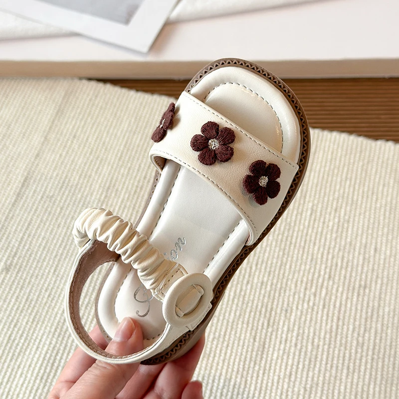 Sandalias de verano antideslizantes para niñas con estampado floral - imagen 4