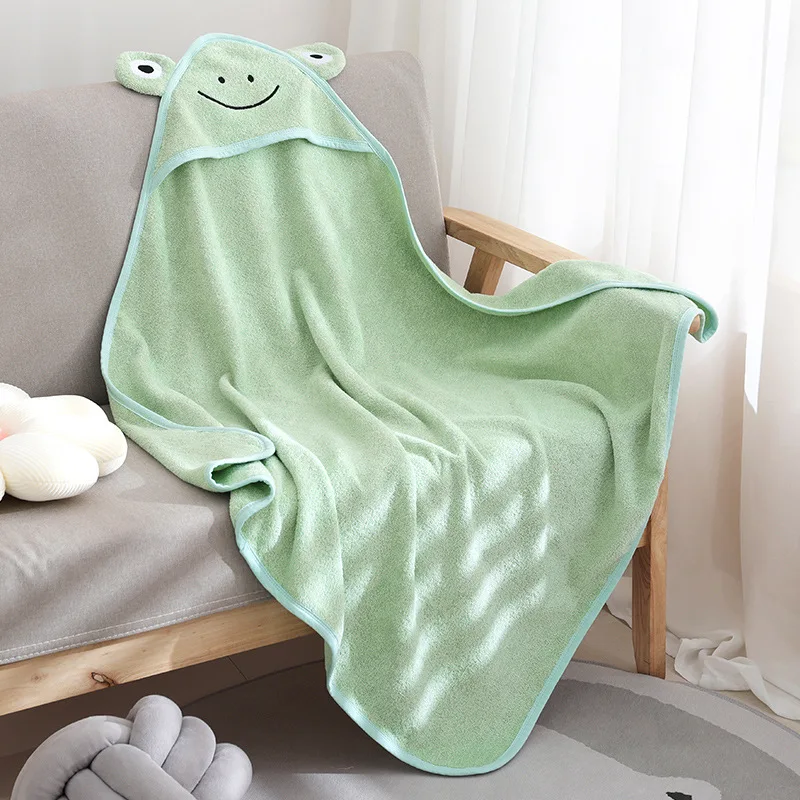 Toalla con capucha de algodón para niños, capa suave y absorbente