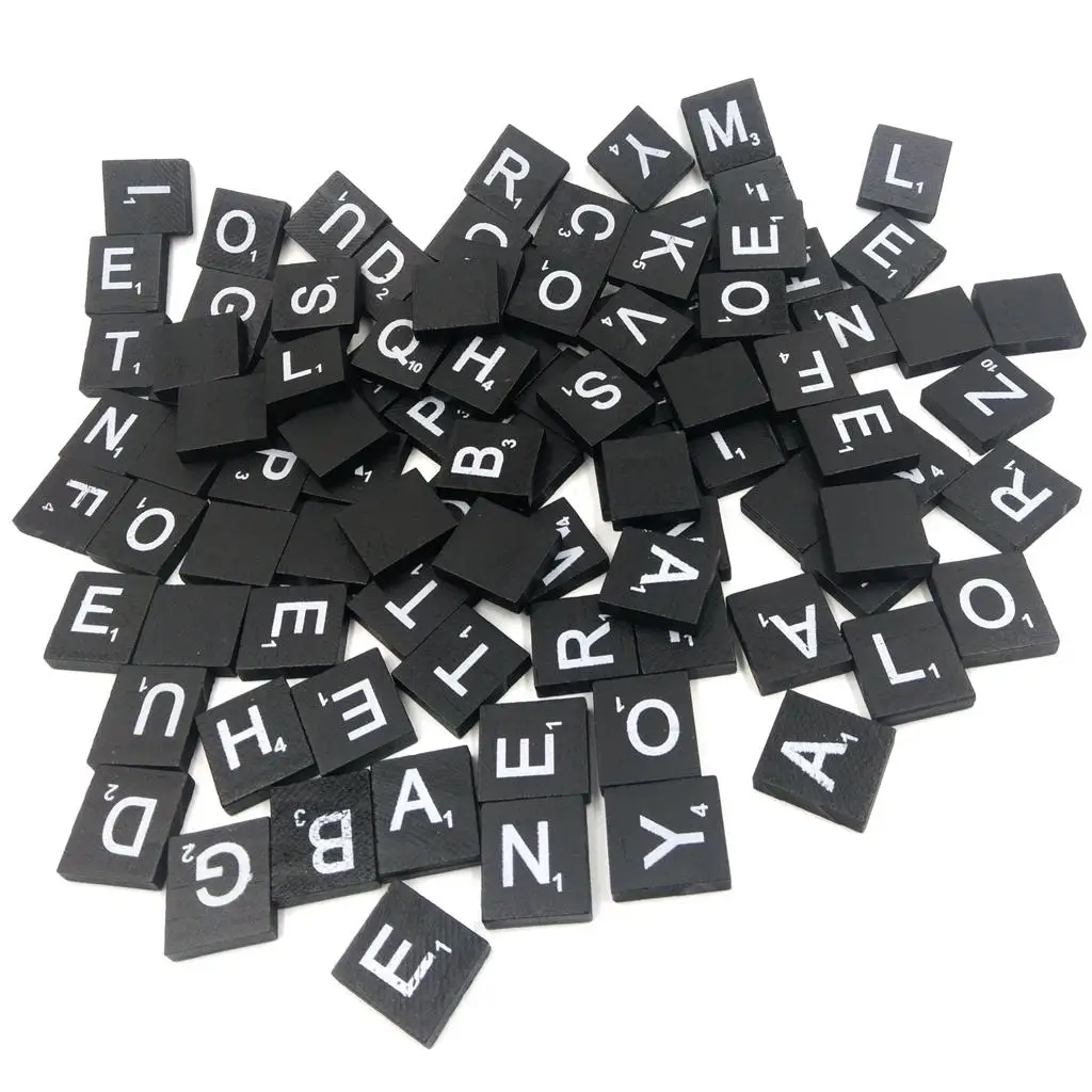 Alfabeto de madera con letras negras para manualidades infantiles - imagen 2