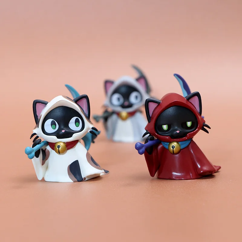 Figura coleccionable de gato estilo anime con guadaña infantil PVC - imagen 4