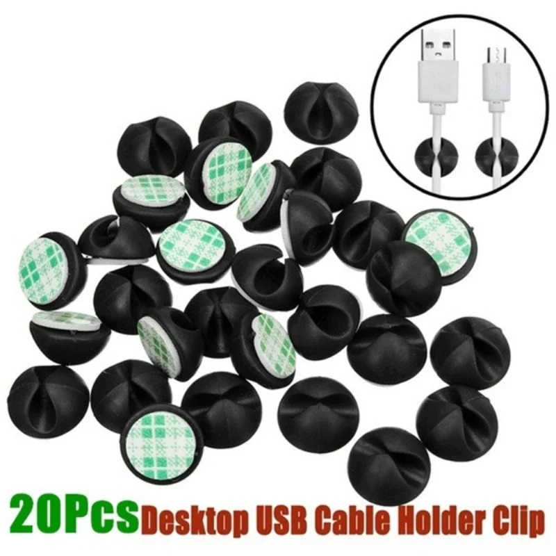 Vvocci organizador de cables silicona con clips para escritorio - imagen 5