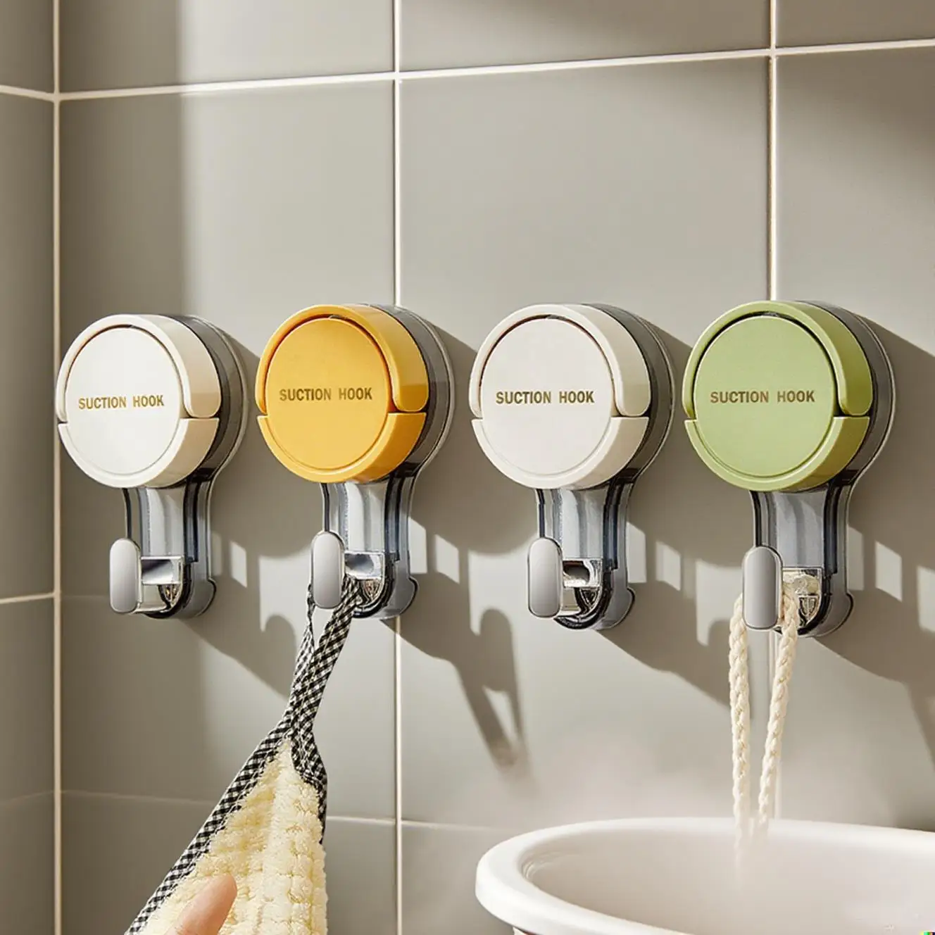 Ganchos de succión al vacío reutilizables para baño y toallero - imagen 5