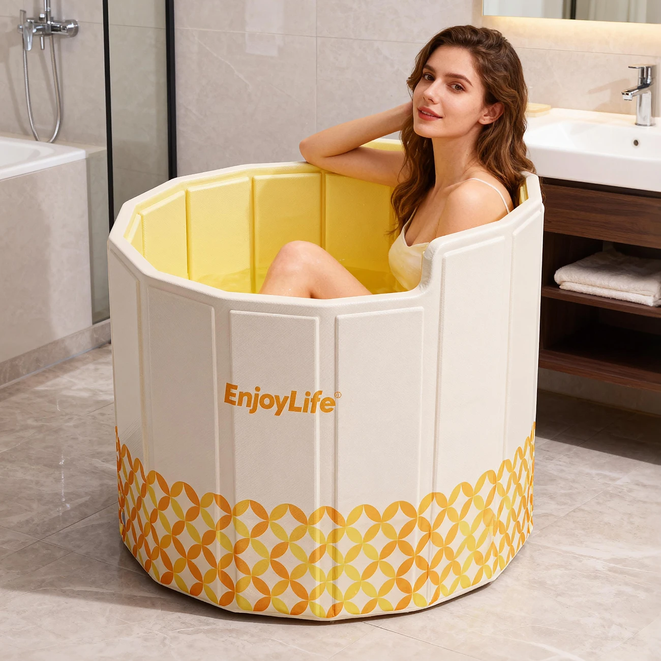 Bañera plegable infantil portátil para baño, ducha y spa en casa